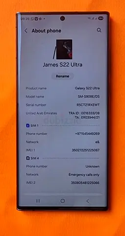 Samsung Galaxy S22 Ultra - Good Condition, Dual SIM