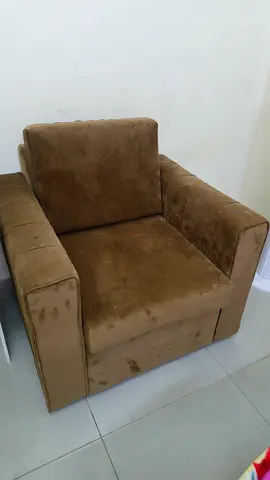 Single brown suede armchair - good condition
