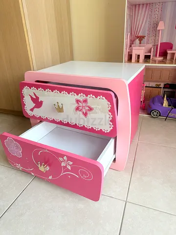 Pink baby/toddler dresser drawer - small bedside storage, good condition