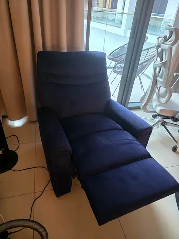 Blue Recliner Armchair in Good Condition