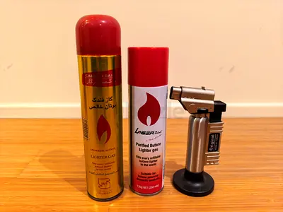 Butane Lighter Gas Refills and Torch Lighter - 3 Pieces