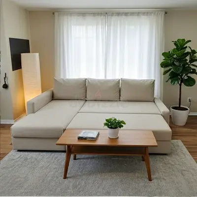 IKEA Beige FRIHETEN L Shape Sofa 204 x 140 cm
