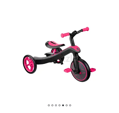 Pink and Black Kids Convertible Tricycle