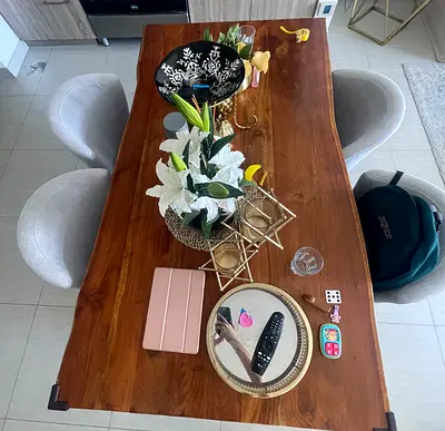 Solid Wood Dining Table (seats 6) Live Edge Style