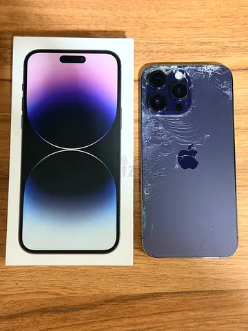 TDRA iPhone 14 Pro Max 256GB (Deep Purple) - Back Glass Only Cracked, With Original Box