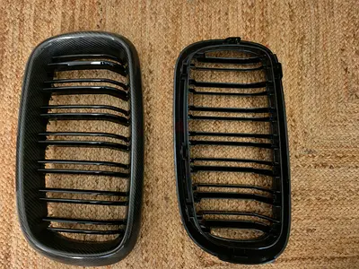 MAXDOM Real Carbon Fiber Replacement Front Upper Grill Fit for BMW (2014-2018) X5 F15 (2015-2019) X6