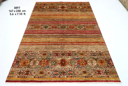 Authentic handmade new Patterned Area Rug 167 x 238 cm aghan wool rug carpet living bedroom rug