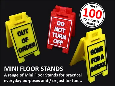 Set of Mini Floor Stand Signs (Out of Order / Do Not Turn Off / Gone for a Break) DM for More!