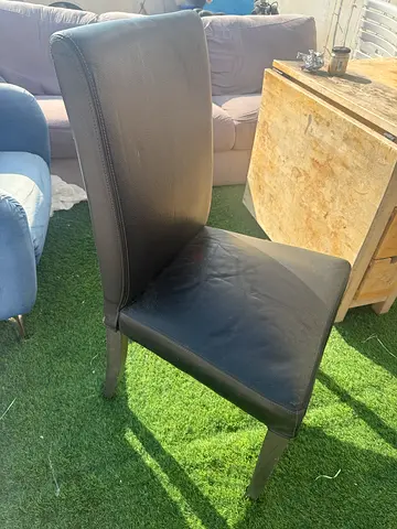 Modern Black Faux Leather Dining Chair