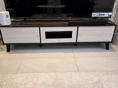 Modern TV Unit / Entertainment Center - Light Wood Finish