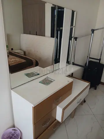 White and and gold Bedroom with matress and  Dressing Table - Good Condition