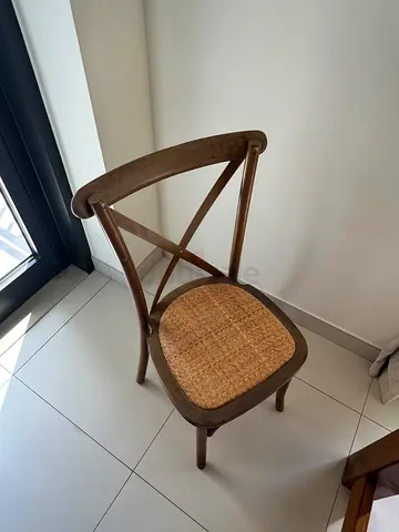 Customized solid wood dining set with woven seat (set available)