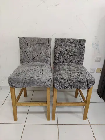 2 upholstered dining/ bar chairs with covers - Home box