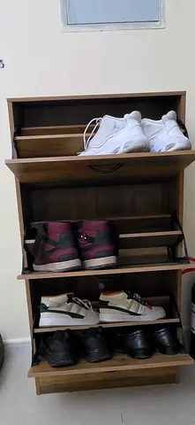 Wooden Shoe Rack with Multiple Shelves — Holds Several Pairs