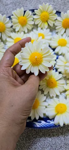 Handmade Daisy Flower Candles- Set of Decorative Flowers