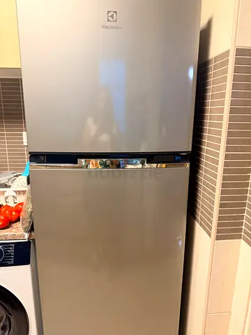 Electrolux Silver Double-Door Refrigerator - Good Condition
