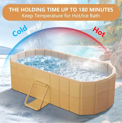 59 Portable Ice Bath Tub for Adults, Cold Plunge tub for Athletes, Inflation-free Foldable