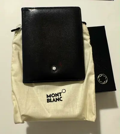 Montblanc Mens Black Leather Wallet with Box and Pouch - Good Condition