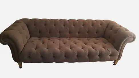 50% off price! Marina Home Chesterfield 3-Seater Sofa — Charcoal Grey