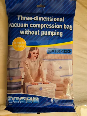 Set of 3 Vacuum Compression Storage Bags (80x100x32cm) - No Pump