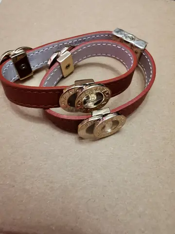 Bvlgari double coiled leather bracelet