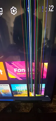 65 inch TCL LED TV with stand. Screen Damage