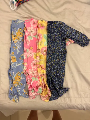 Pack of 4 baby NEXT floral sleepsuits/onesies - size 3-6 monthpre-owned)