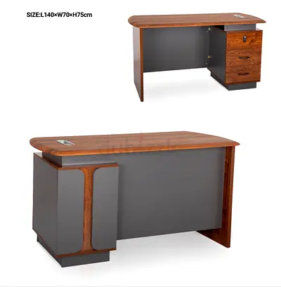 Wooden Office Desk with Lockable Drawers - L140 x W70 x H75 cm