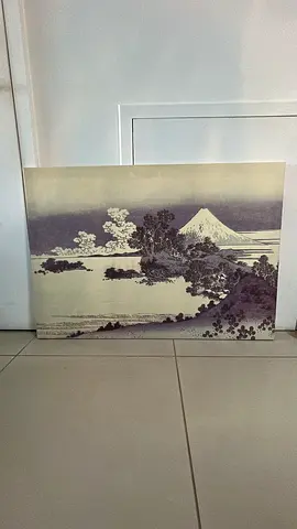 Framed Japanese Woodblock-Style Print (Mount Fuji Scene)