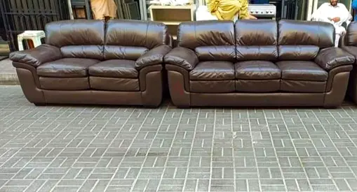 Sofa Brown Leather 5 Seater