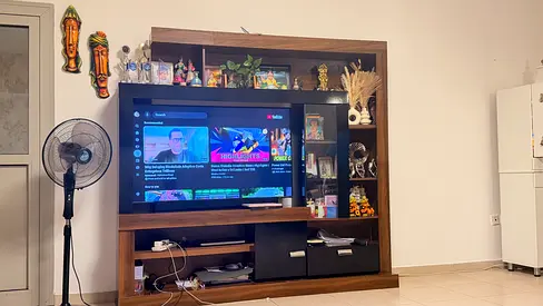 Wooden Entertainment Center / TV Unit with Shelves and Storage