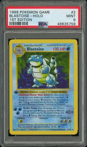 1999 Pokémon 1st Edition Blastoise Holo PSA 9 - Graded Card