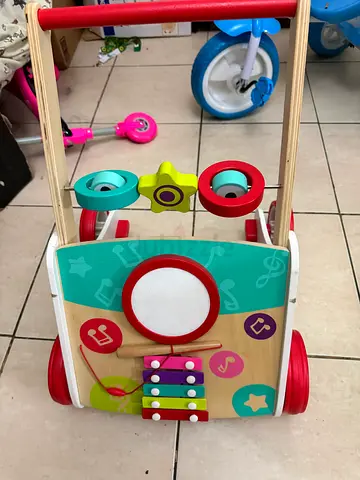 Wooden Baby Walker with Activity Play Table and Xylophone - Good Condition