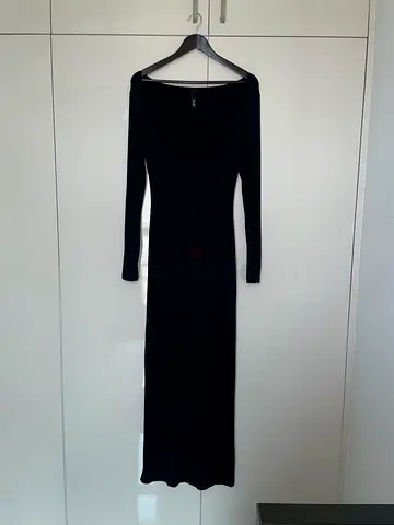 SKIMS Soft Lounge Long Sleeve Dress – Onyx Black – Size L