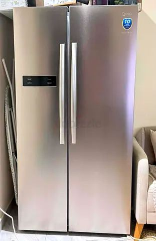 Candy Side-by-Side Refrigerator 2-Door - Silver, Good Working Condition
