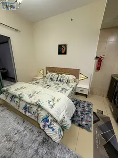 Fully furnished studio apartment for annual rent in Al Yasmin Towers Ajman Prime location elegant de