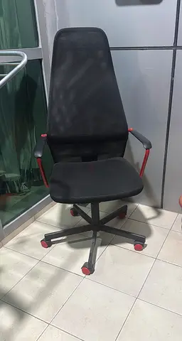 Ergonomic High-Back Office Chair with Adjustable Armrests - Black