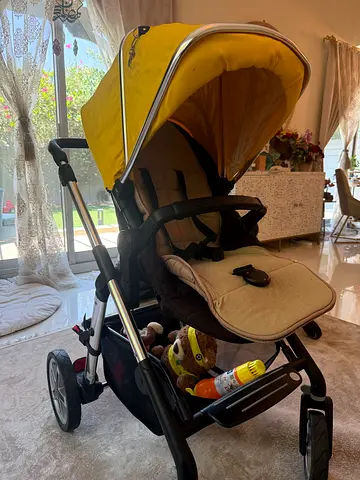 Silver Cross stroller and sun canopy with Toddler Buggy Board fitting (used/good condition)