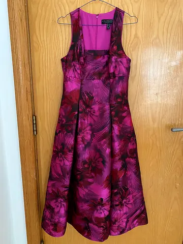 Pink floral sleeveless fit-and-flare dress - Size M