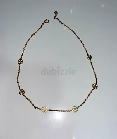 Genuine Tory Burch Logo Necklace – Gold Tone