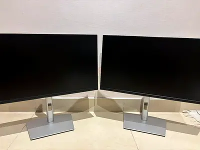 Pair of 24 inch Slim LED Dell Monitors with Adjustable Stands  HDMI cables