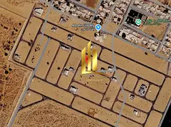 Two plots of land for sale in Mazir'ah B. The regular plot is 3013 square feet.
