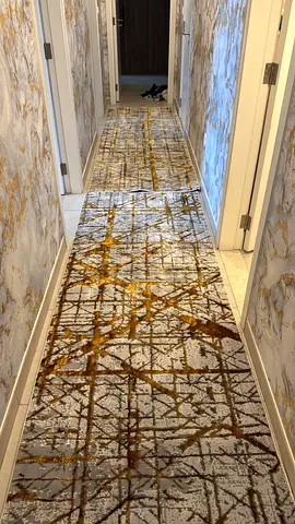 Hallway runner rug - modern abstract design, excellent condition