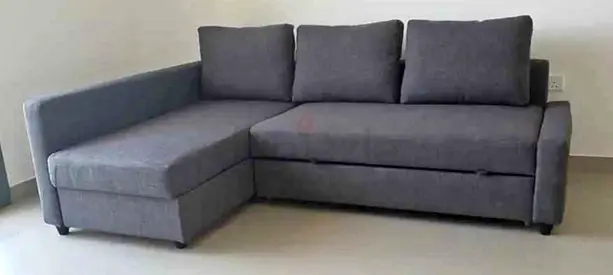 Ikea L Shape Sofa cum bed with big storage in L
