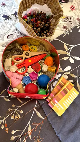 Mixed kids craft toys and small play accessories - used set