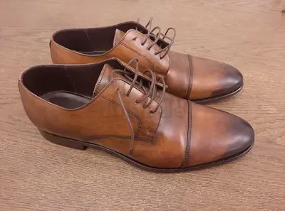 Genuine Leather Brown Oxford Dress Shoes - Size 44 - 45
