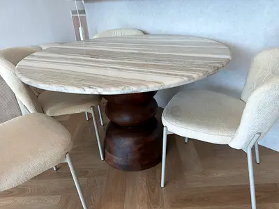 Luxury Marble Dining Table with 4 Chairs