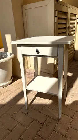 White Side Table with Drawer