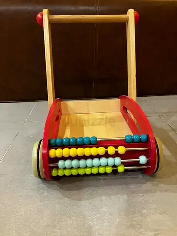 Wooden Baby Push Walker with Bead Abacus - Flawless Condition