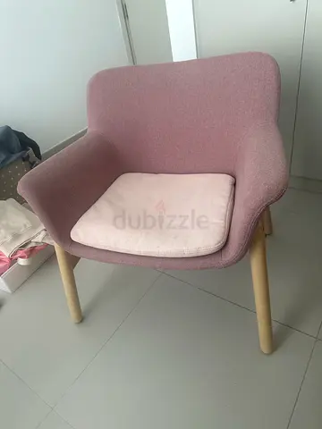 Light Pink Upholstered Accent Chair with Cushion delivery included